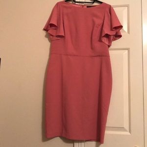 Rose Colored Dress with flutter sleeves